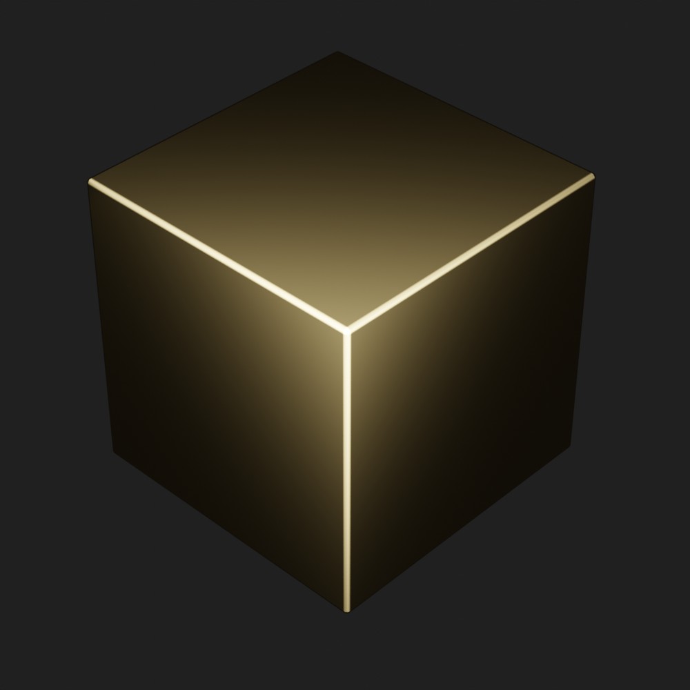 Logo image showing golden cube egde illuminated