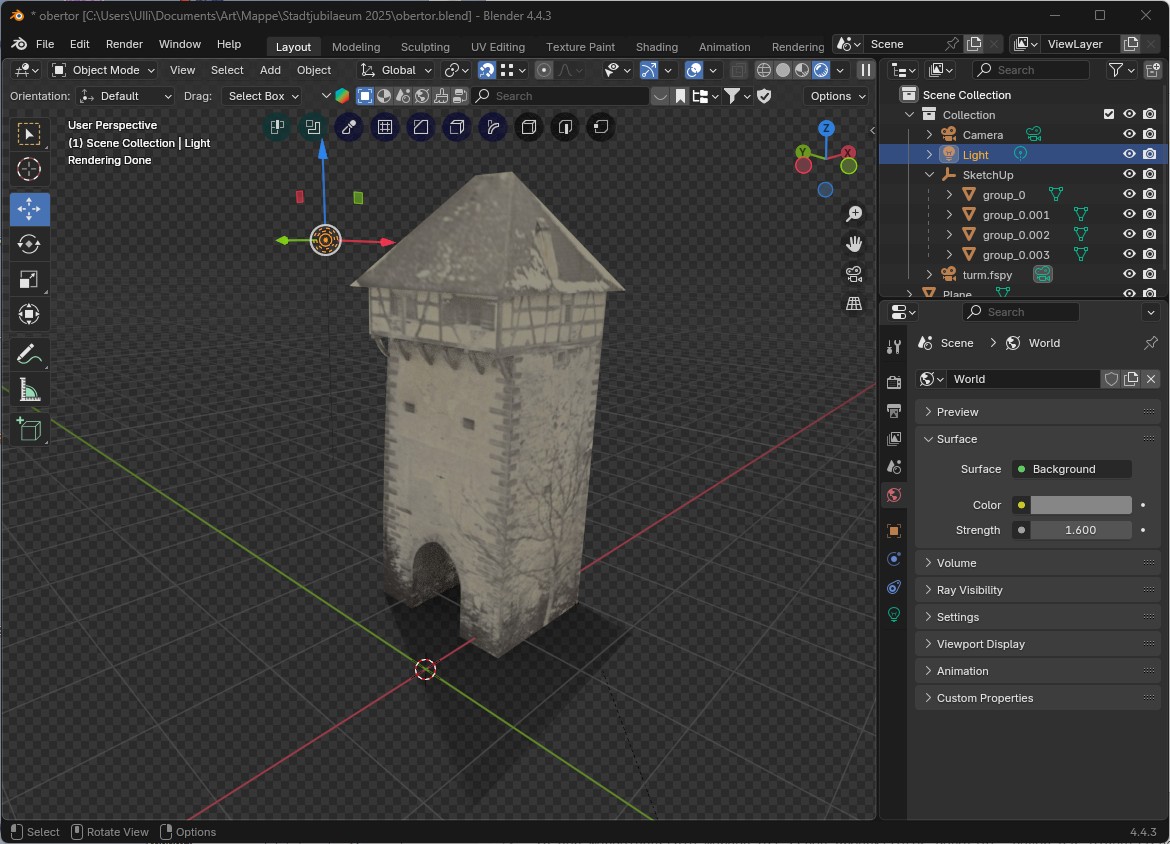 3D-Modell des Obertors Radolfzell.